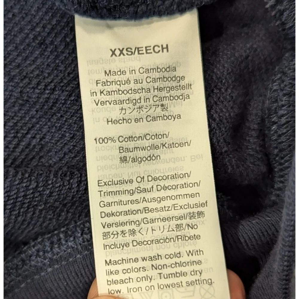 J. Crew Navy Le Ski? Oui Oui Terry Embroidered Crewneck Sweatshirt XXS